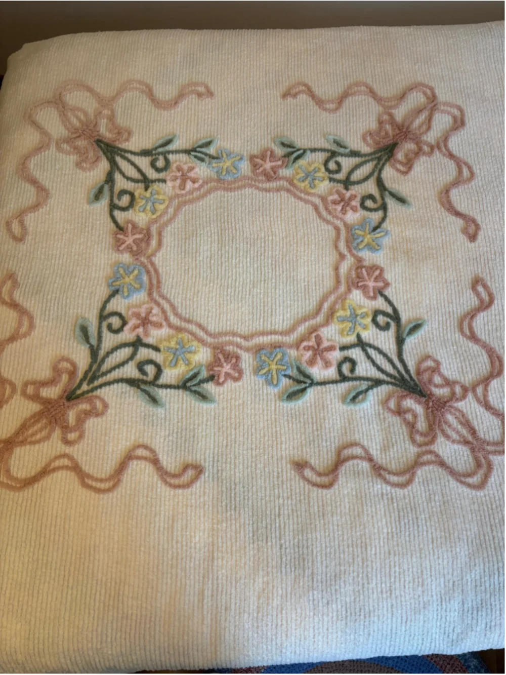 Unbranded Bedding Full White with Pink Floral Embroidery